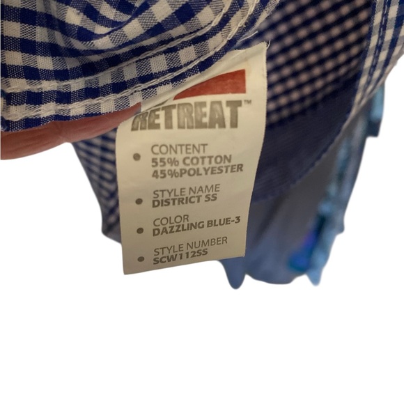 No Retreat Men’s Checkered Shirt Large – Gingham Print w/ Patriotic Detail - Picture 4 of 6